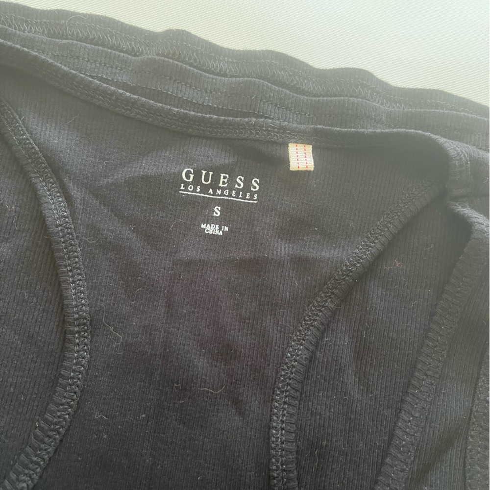 Guess Black Tank Top with Rhinestone Logo - Picture 3 of 4